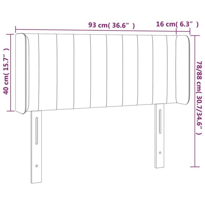 VidaXL Tête de Lit à LED Meuble de Chambre à Coucher Accessoire de Lit Simple Tête de Cadre de Lit Intérieur Bleu Foncé 3123514