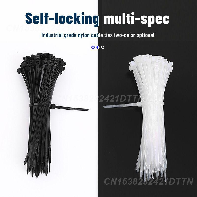 Cable Tie Buckle Self-fixing Self-locking Nylon Cable Tie Set Tie Fastening Ring Acid And Corrosion Resistance Anti-aging