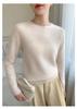 Women's Loose Cashmere Knit Base Layer Sweater - Plain Round Neck for Autumn/Winter