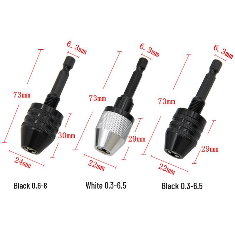 0.3-6.5mm Quick-Change Hex Shank Self-Centering Drill Chuck for 3.6 Electric Grinder