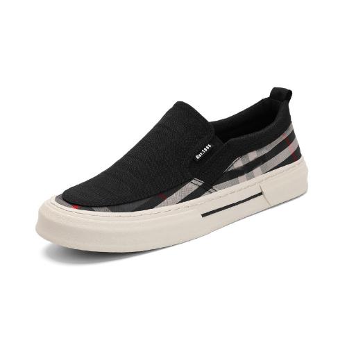 Fashion Men's Autumn Casual Shoes Fashion Comfortable Low Cut Slip On Flat Sole Canvas Leather Sneakers