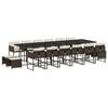 VidaXL 17 Pcs Garden Dining Set and Cushions Brown Rattan 3278132