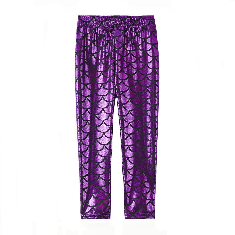Girls Leggings Mermaid Leggings Girls Pants Kids Color Shiny Scale Slim Pants Kids Dance Performance Pants 100