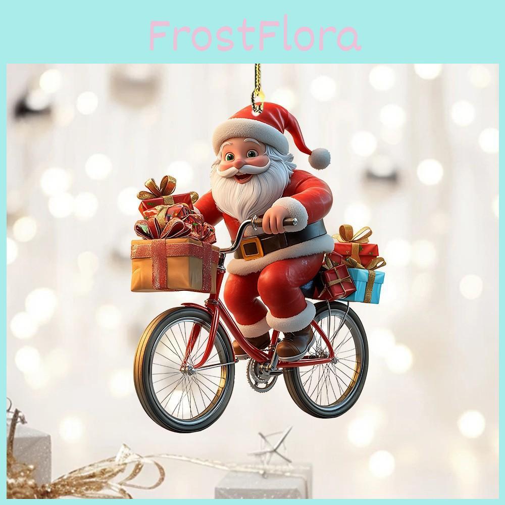 Santa Claus Car Decor Acrylic Pendant For Christmas Interior Enhancement