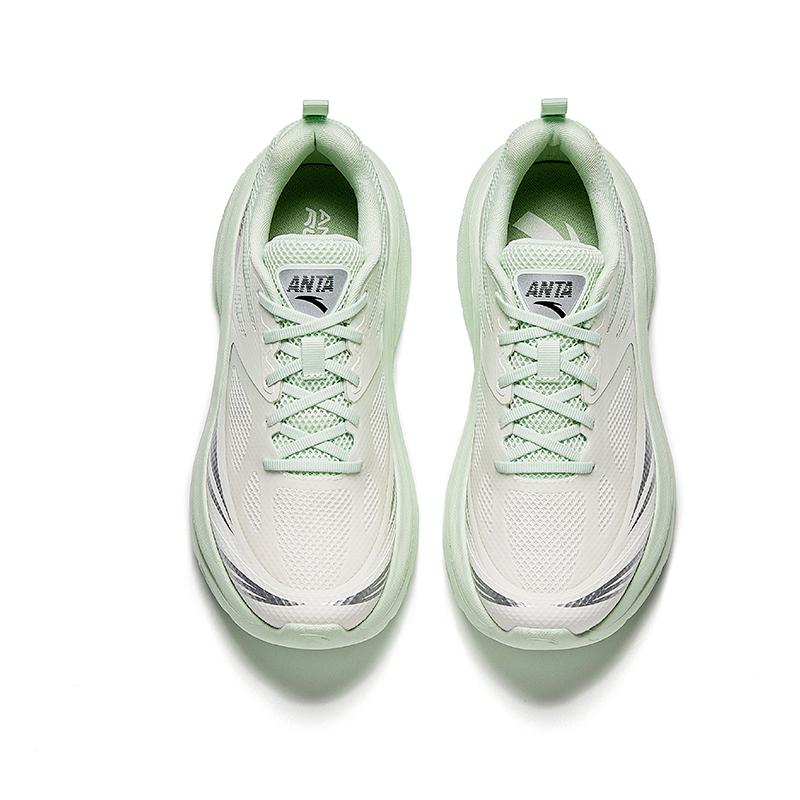 New Anta Running Collection Cushioning, Wear Resistant Low top Casual City Commute Running Shoes Women's White Green 922535520-2