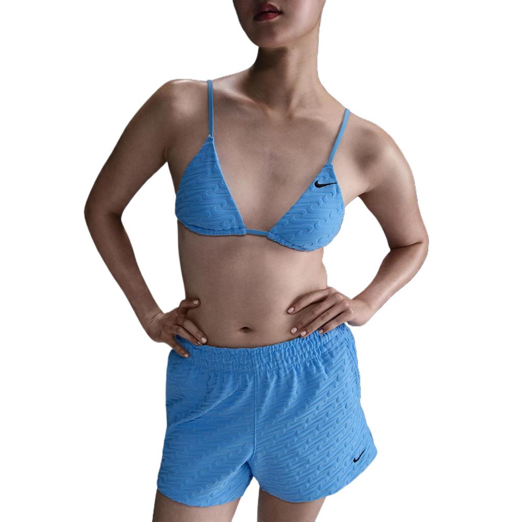 Nike Swim Swoosh Link Comfortable Stylish Fitting Versatile Mid Waist Beach Shorts Women Shorts Blue HV7139-412