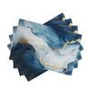 4PC Marble Table Placemats Washable Marble Style Table Mats Wipe-Clean And Easy To Clean Suitable For Home Kitchen Decor