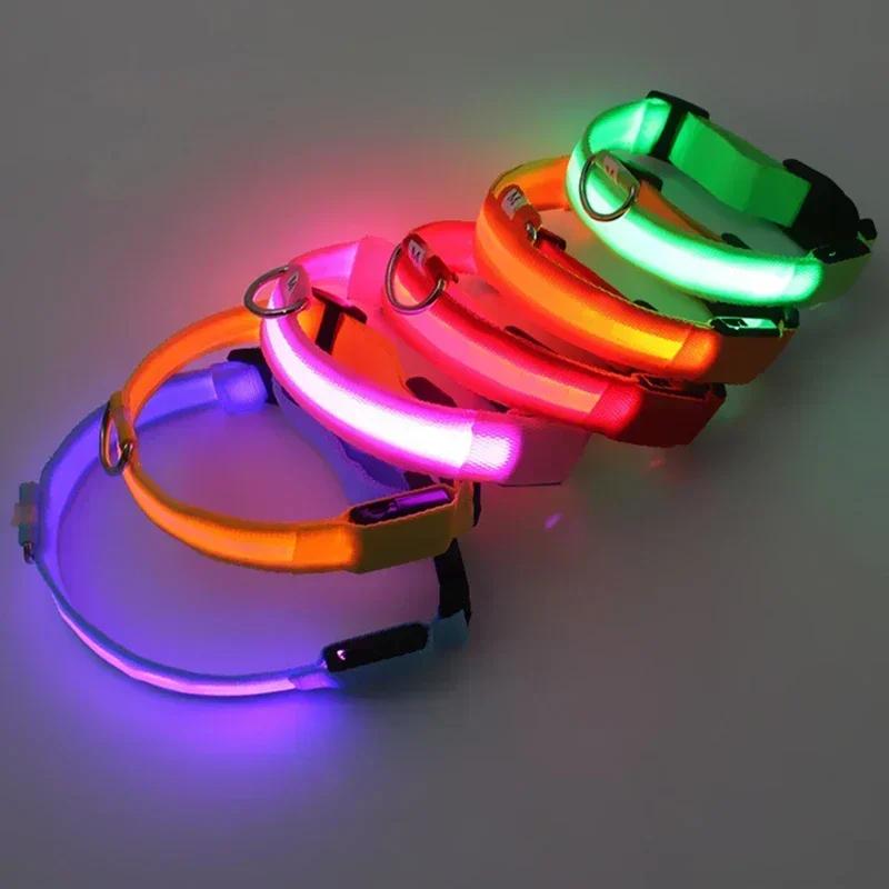 Adjustable Flashing Rechargea Luminous Collar Night Anti-Lost Dog Light HarnessFor Small Dog Pet Products LED Glowing Dog Collar