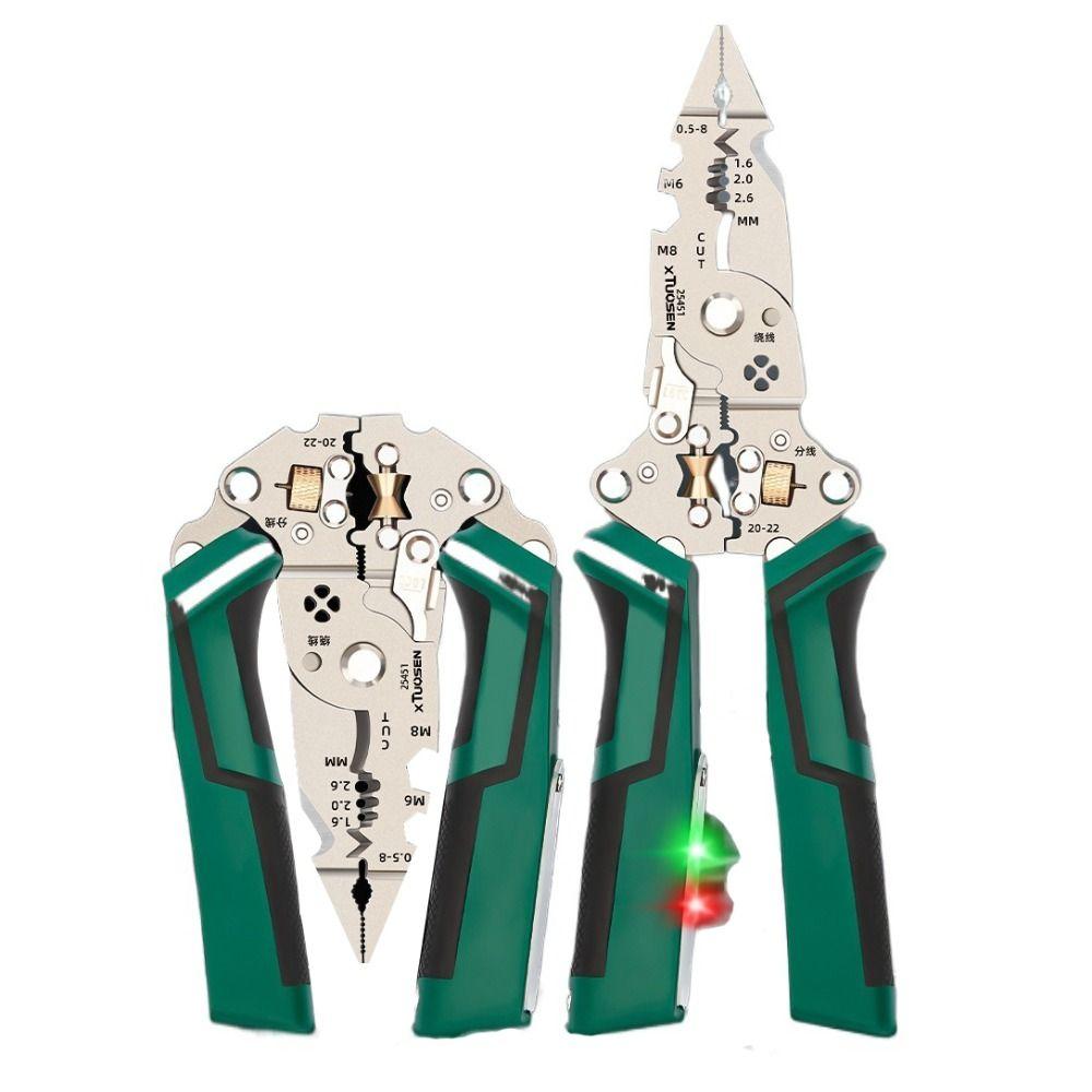 Foldable Voltage Tester 10 In 1 Function Multifunctional Wire Stripper Electrician Use