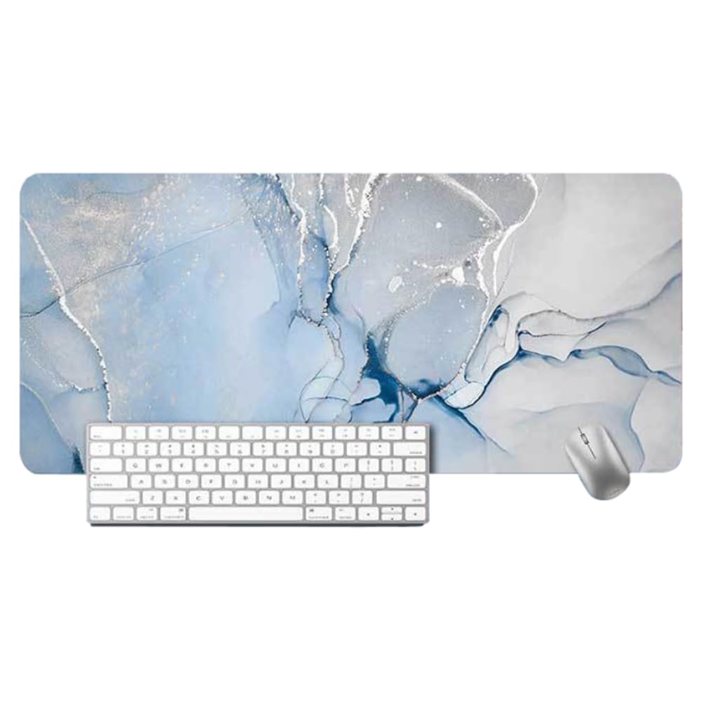 

DUOLEIMI Большой игровой коврик для мыши Мраморный стол x дюймов x 30 Стол для дома Водонепроницаемый Легко чистить Коврик с рисунком 31,8 11,8 (80 см), Коврик, Рабочий, Игровой, Офисный, синий