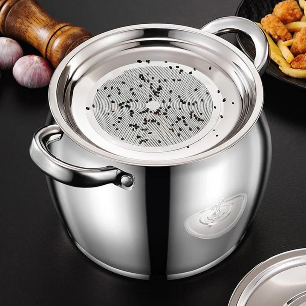 Binaural Handle Lard Strainer Tank 1.5/4L Lard Storage Can Practical Lard Jug  Canteen