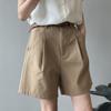 Summer Loose Wide Leg Shorts for Women New Korean Fashion Casual High Waisted Short Pants Elegant Solid Color Shorts Trousers 677