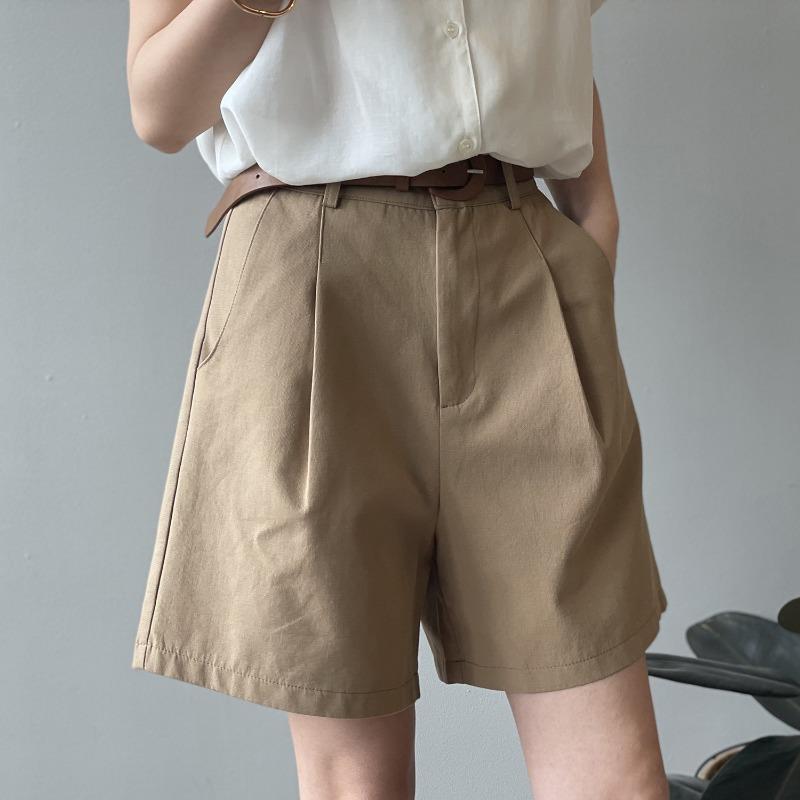 Summer Loose Wide Leg Shorts for Women New Korean Fashion Casual High Waisted Short Pants Elegant Solid Color Shorts Trousers 677