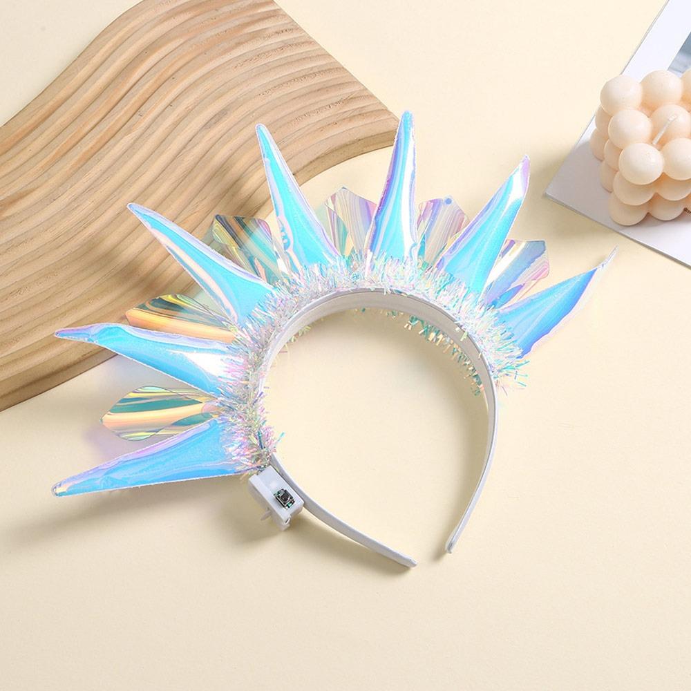 Fashion Glowing Crown Light Up Headband with Color Change LED Hairband Party Cosplay Hair Accessories