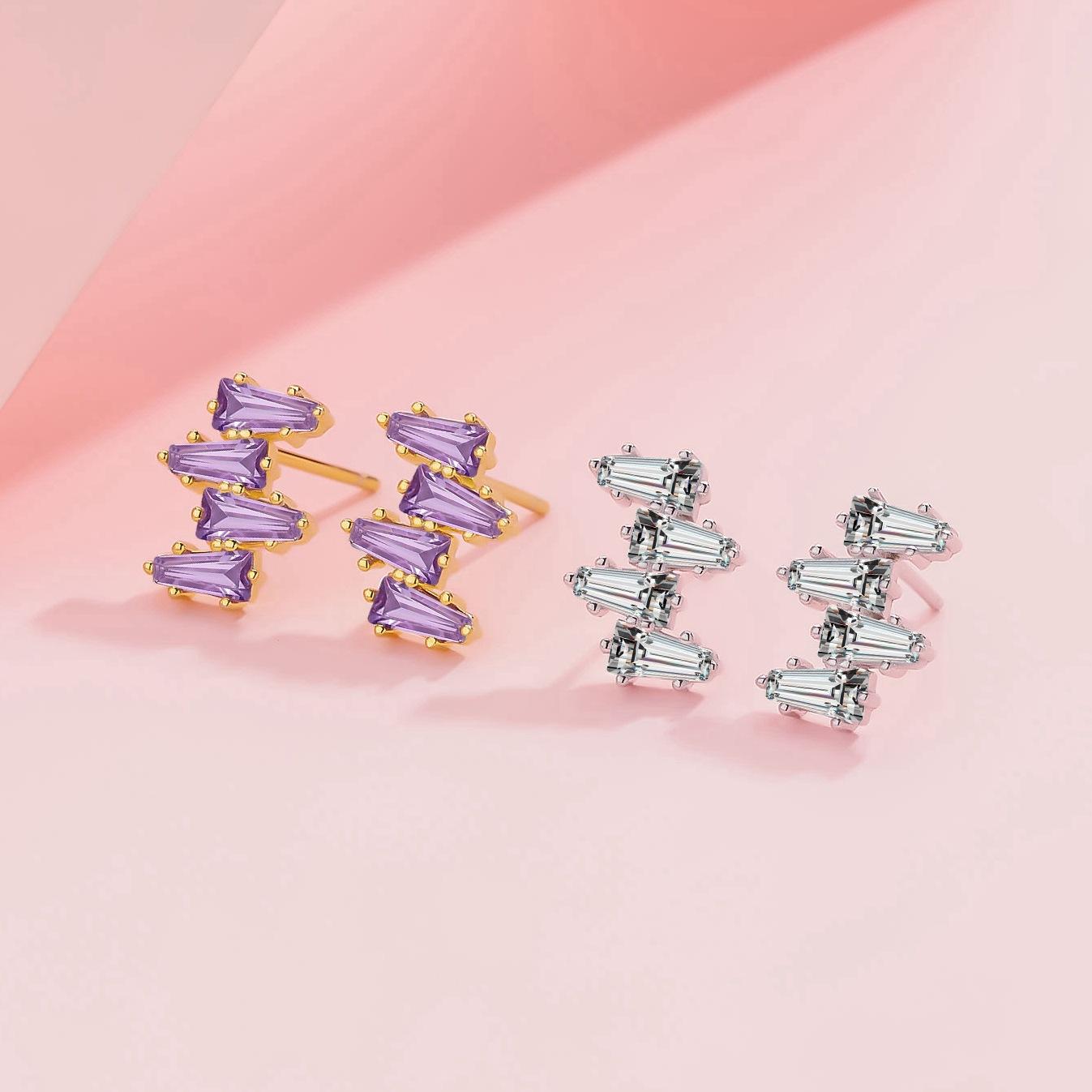 

Серьги-гвоздики из серебра S925 пробы с геометрической трапециевидной формой, изысканные серьги с виноградом, легкие, роскошные, высокого класса, нестандартные серьги 925 Silver