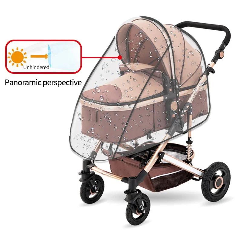 Universal Waterproof Pram Rain Cover Baby Stroller Accessories Transparent  Pushchairs Raincoat