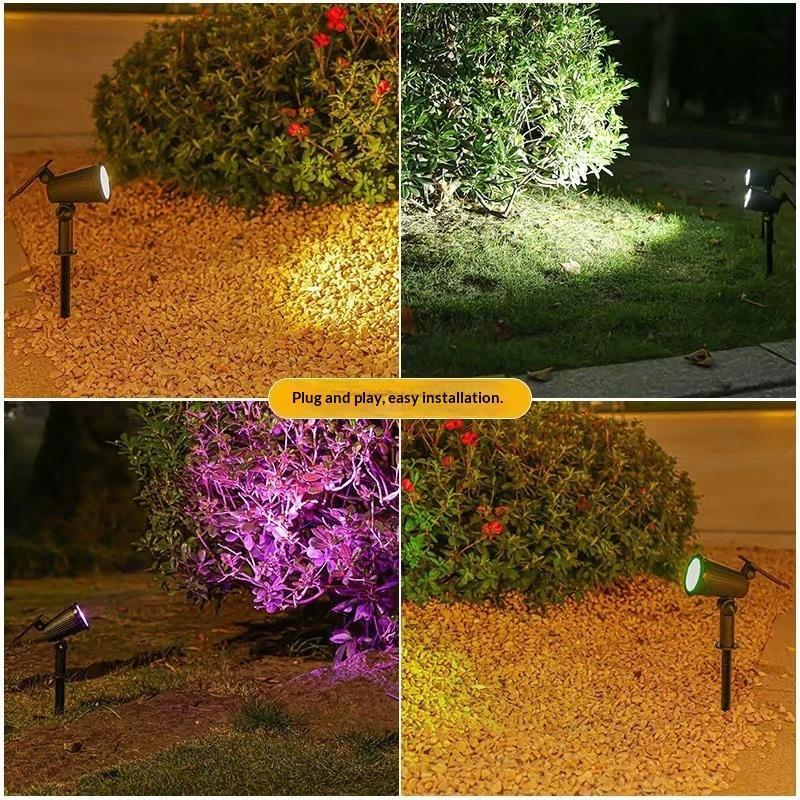 Solar Garden Spotlights Waterproof Adjustable Head Yard Lawn Landscape Lighting