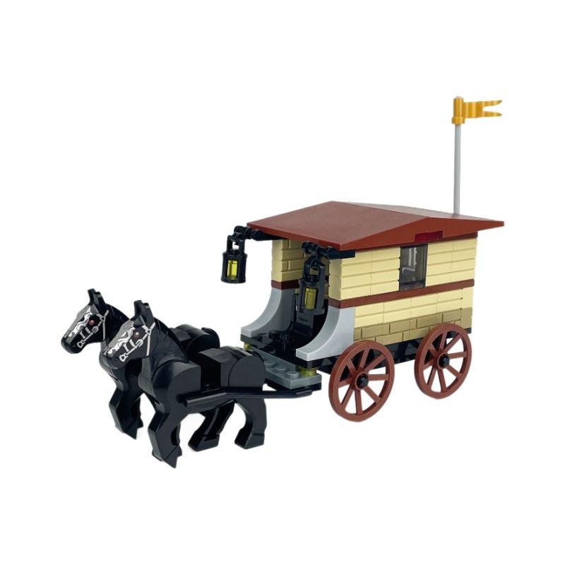 Eight Carriages 1604 Children'S Assembled Building Block Toys Dark Horse Court Transporter Royal Medieval Model