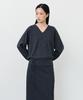 NOTIA Wholegarment V Neck Knit - Charcoal