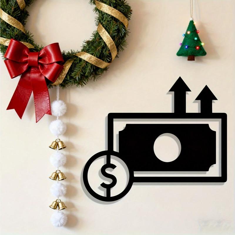 Wealth Coin Metal Wall Art Dynamic Stacking Design Rust Proof Iron Financial Theme Christmas Gift