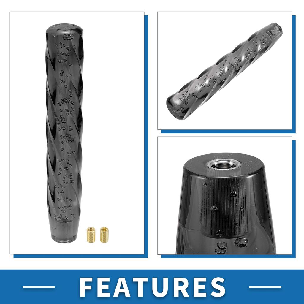 ABSOPRO Universal Shift 30cm Stick Shift Lever Knob with Two Adapters for Automatic and Manual Acrylic Black Knob, Vehicles,