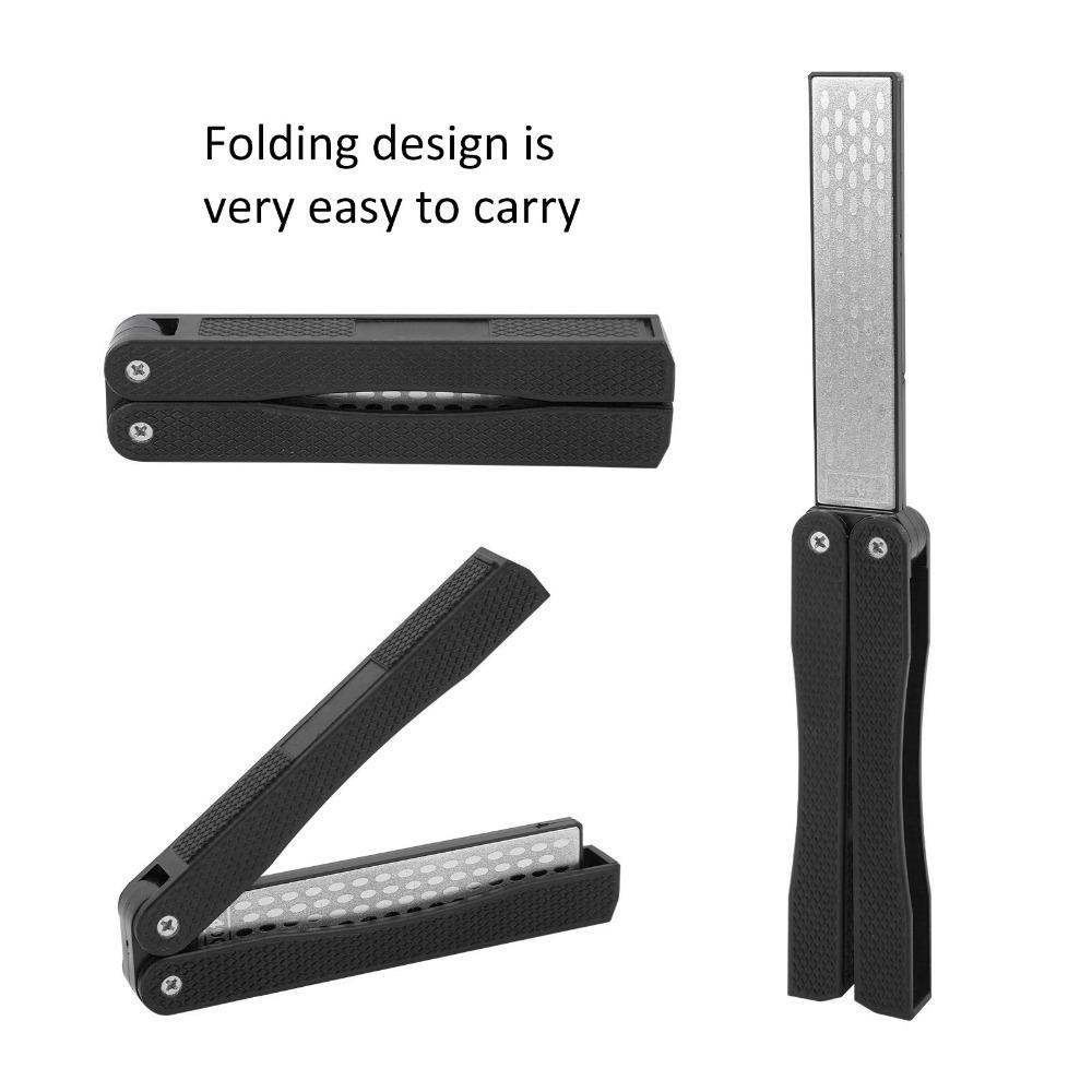2 Pcs Diamond Double Side Sharpener 400/600 Grit Knife Sharpener Folding Sharpener Lawn Mower Blade