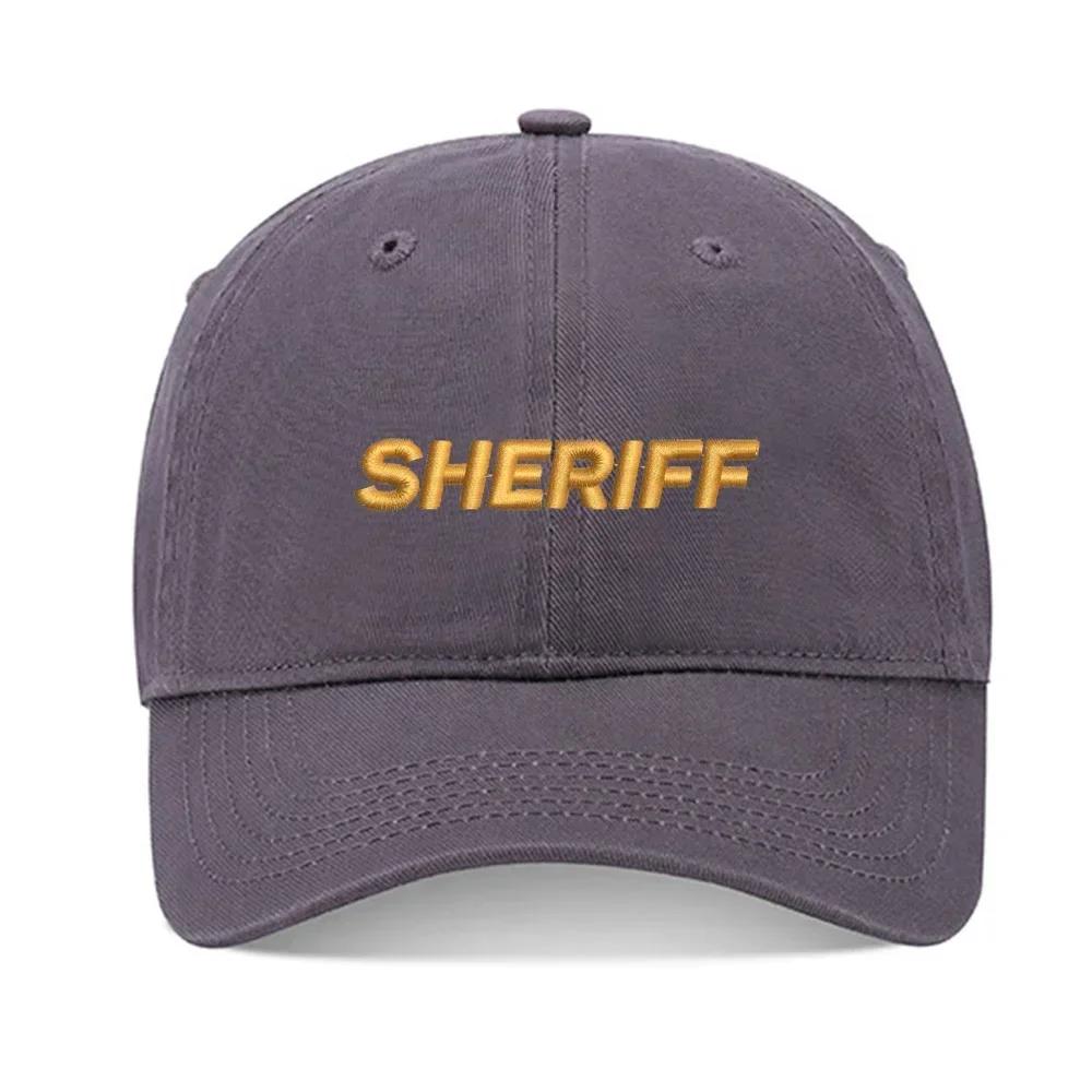 Casquette de Baseball Lyprerazy Shérif Militaire Unisexe Broderie Casquette de Baseball Coton Lavé Brodé Casquette Réglable