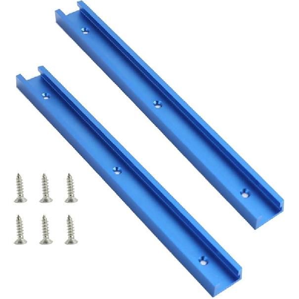 2 pack 12" t-tracks for woodworking,Aluminum Alloy Woodworking Tools T Slot Track With Screws Double-Cut Profile T Track with Predrilled Mounting