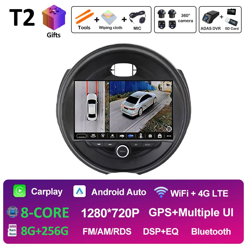 For BMW Mini Cooper Car Multimedia Audio Video Player Android OS Wireless Carplay DSP Stereo QLED IPS Screen Bluetooth Head Unit