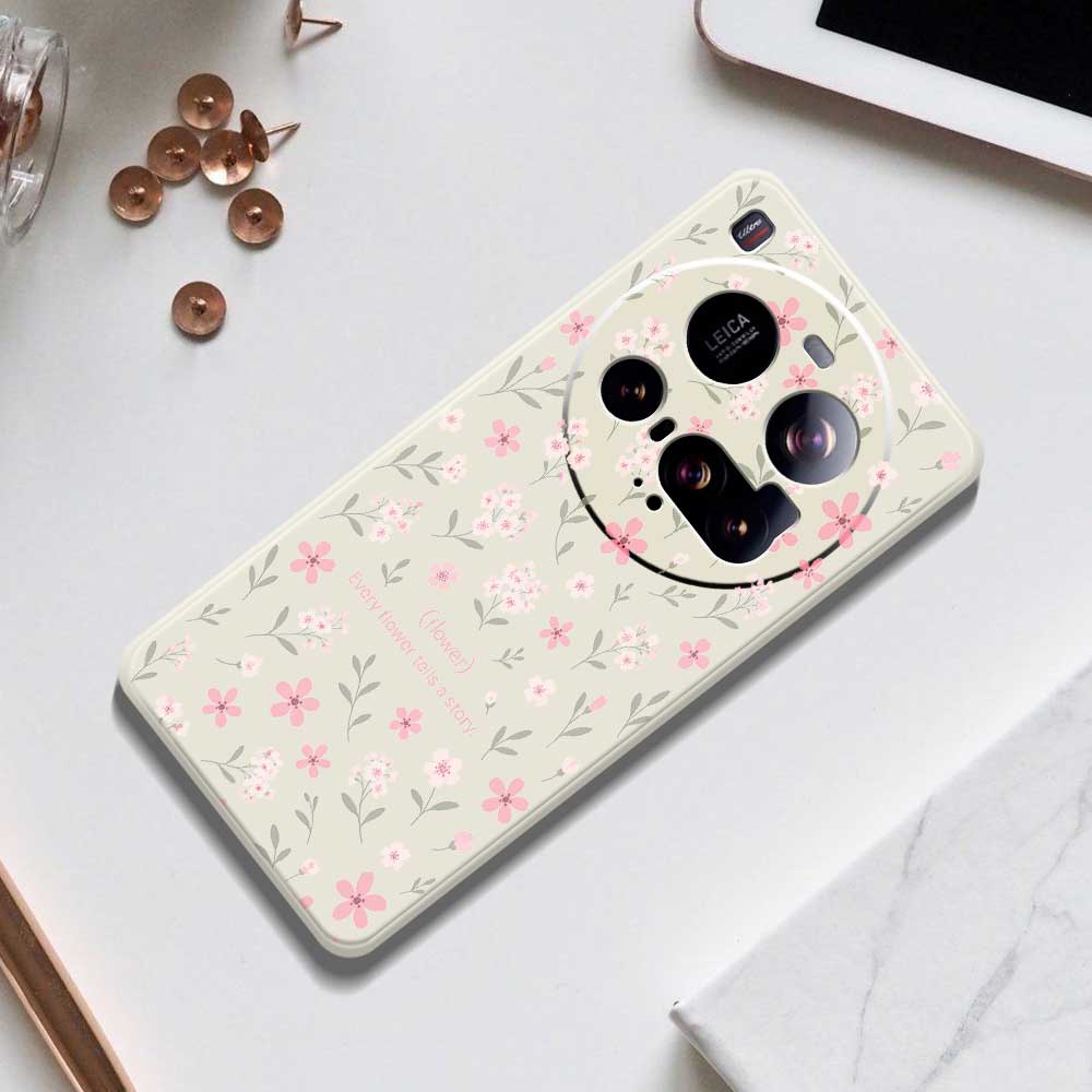 For Xiaomi 15 Ultra Case Small Flower Pattern Printing Straight Edge TPU Phone Back Cover