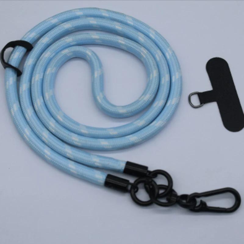 

120СМ Яркий Длинный Шнурок для Мобильного Телефона Универсальный Наплечный Шнурок-Кроссбоди Съемный Шейный Шнурок Защита от Потери Nylon / Spandex синий