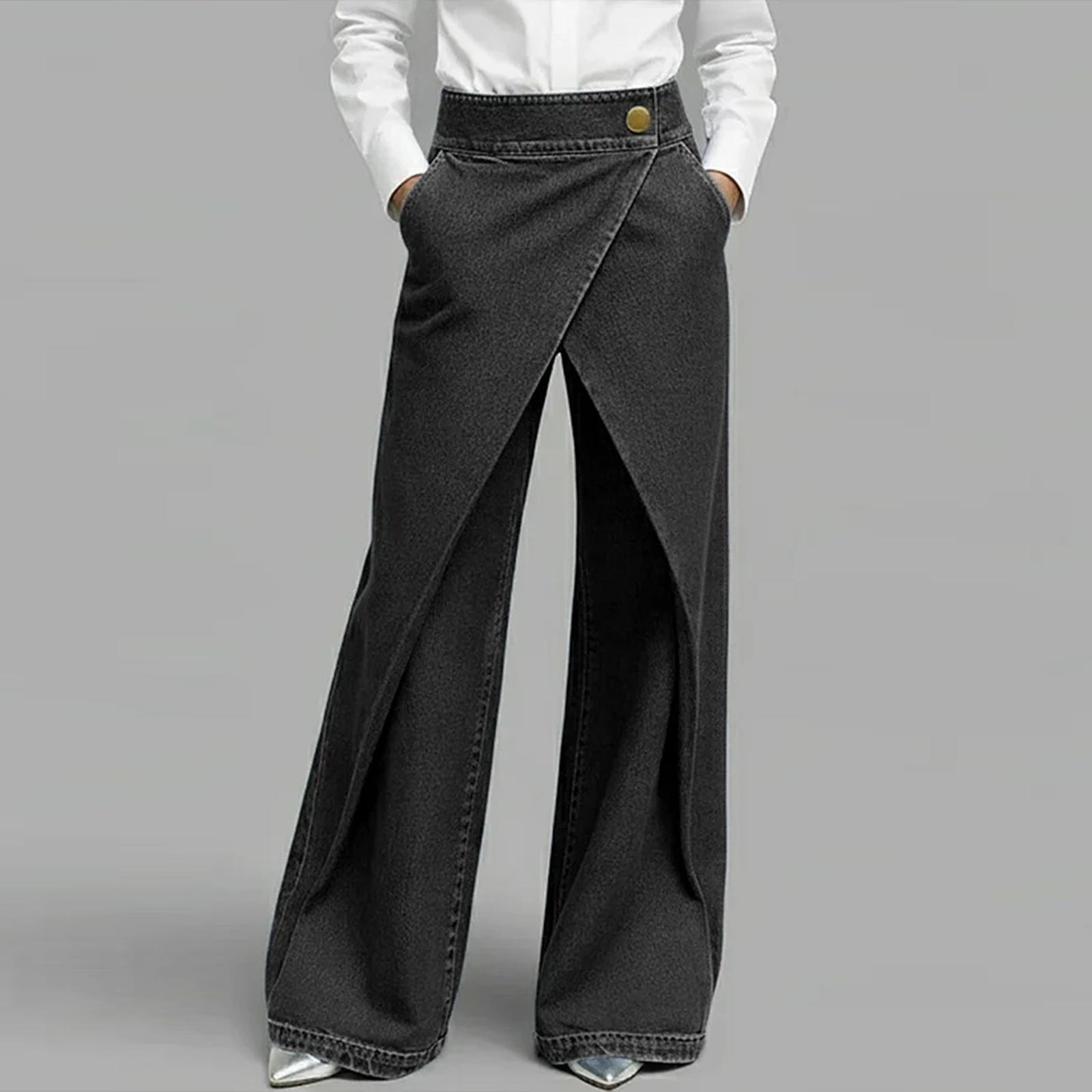 

Женские Цветные Весенние Модные Джинсовые Брюки с Карманными Пуговицами L чёрный