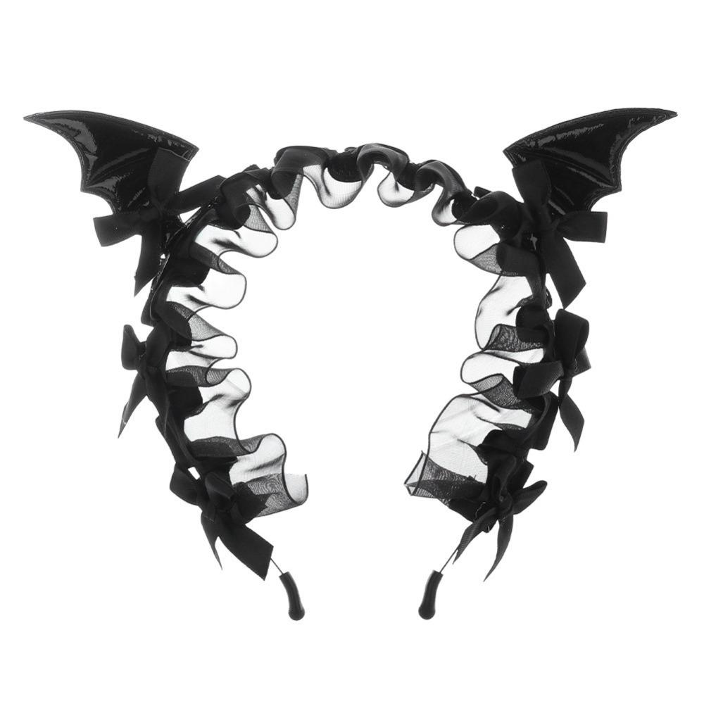 Ruffled Style Bat Ears Headband Dark Aesthetic Gothic Headwear For Japanese Fashion