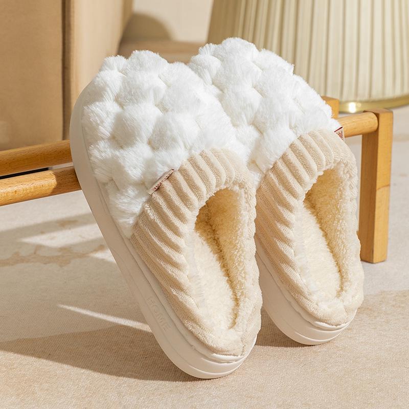 Women's Non-Slip Plush Cotton Slippers for All Seasons