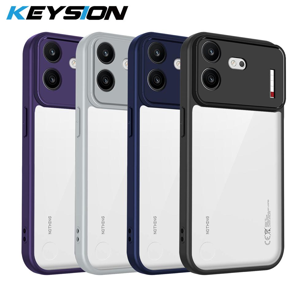 KEYSION Transparent Phone Case for Nothing Phone 4B Soft Silicone+PC HD Clear Shockproof Phone Back Cover for Nothing Phone 4b