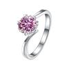 Bague Ringen S925 Set With D Color Moissanite Classic Six Claws One Carat Snowflake Women's 18-karat Gold Plated Ring