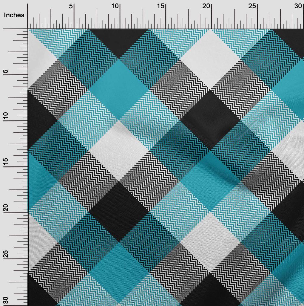 oneOone Cotton Flex Green Fabric Tartan Fabric For Sewing Printed Craft Fabric By The Yard 40 Inch