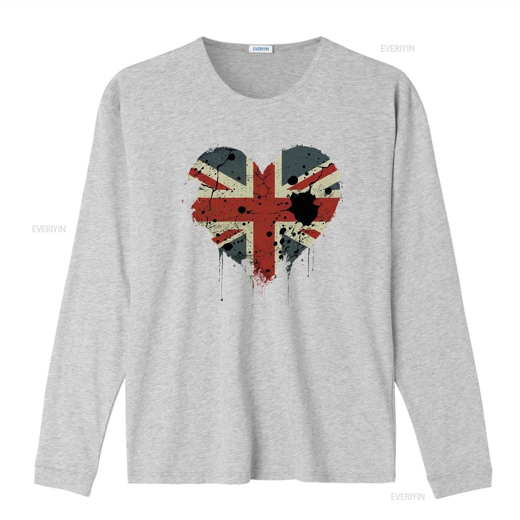 Stylish Love British Flag Union Jack Great Britain Team GB Mens Cotton T Shirt Vintage Washed Designer Clothes Breathable