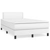 3141054 vidaXL Bed with Box Spring and Mattress White 120x200cm Faux Leather