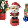 Christmas Solar Powered Car Ornaments Cartoon Santa Claus Snowman Car Decoration Ornament Creative Automatic Swinging Doll Gift