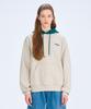 Regular Logo Color Block Hoodie Beige