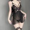 Temptation Thin Lace Flower Printed Underwear Suit Sexy Women Sheer Sleeveless Lingerie Set Female Sexy Lace Erotic Costumes