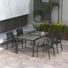 Five-Piece Casual Outdoor Dining Set, with Wood-Effect Table - Grey