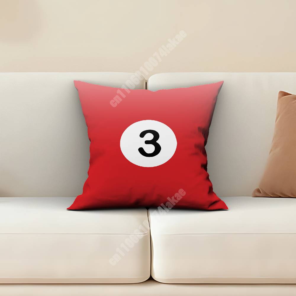 Billiard Pool Snooker Balls Number Pillow Cover Sofa Couch Cushion Case Home Living Room Decoration