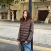 Winter light and thin ribs cotton-padded clothes women's short hooded small slim-fitting versatile cotton-padded jacket