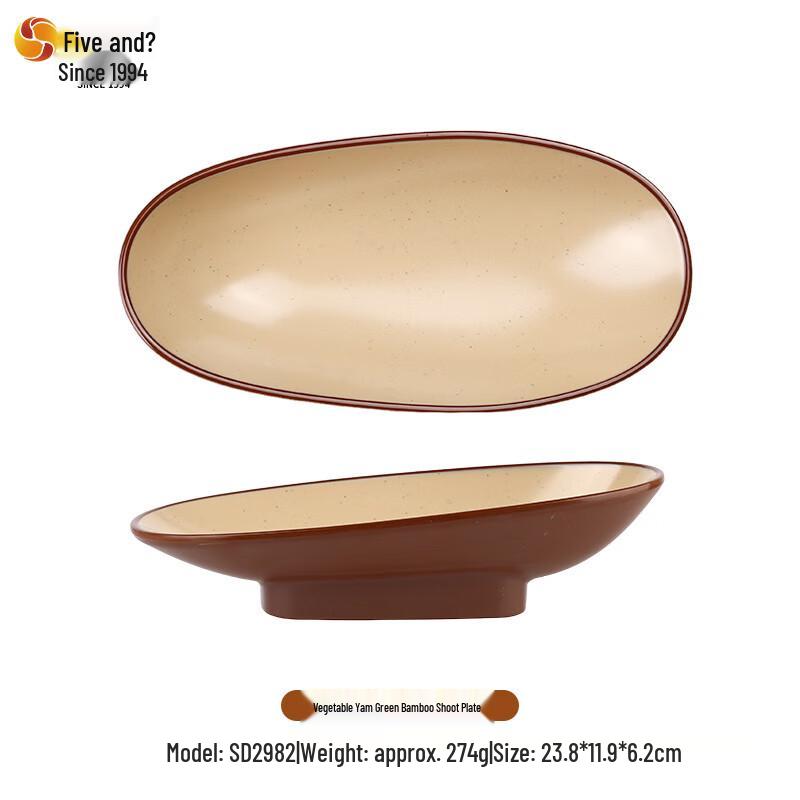 Retro Ceramic Style Melamine Serving Plate