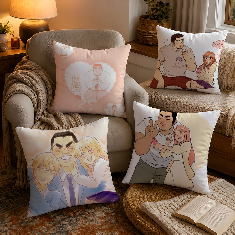 Romantic Anime My Love Story Pillow Case Soft Plush Cushion Cover Double Print and Invisible Zipper for Sofa Home Car Use