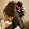 Polka Dot Hair Claw Clip With Strawberry Decor Non Slip Grip For Daily Party Womens Hair Accessory