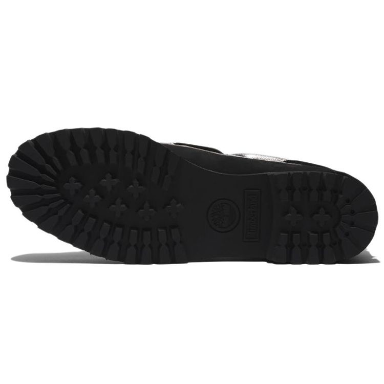 Timberland Sapatos Náuticos Autênticos Femininos de Nobuck Preto Prata A5NBC001