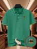 Brown Bear Print Men's Outdoor Golf Polo Shirt, Stylish Polo Top, Business Casual T-shirt - Breathable Short-sleeve Lapel for Daily Casual Wear